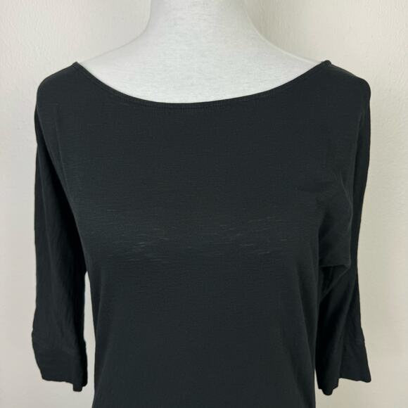 Lilly Pulitzer | Cassie Black Slub Pima Cotton 3/4 Sleeve T-shirt Mini Dress - Picture 4 of 9